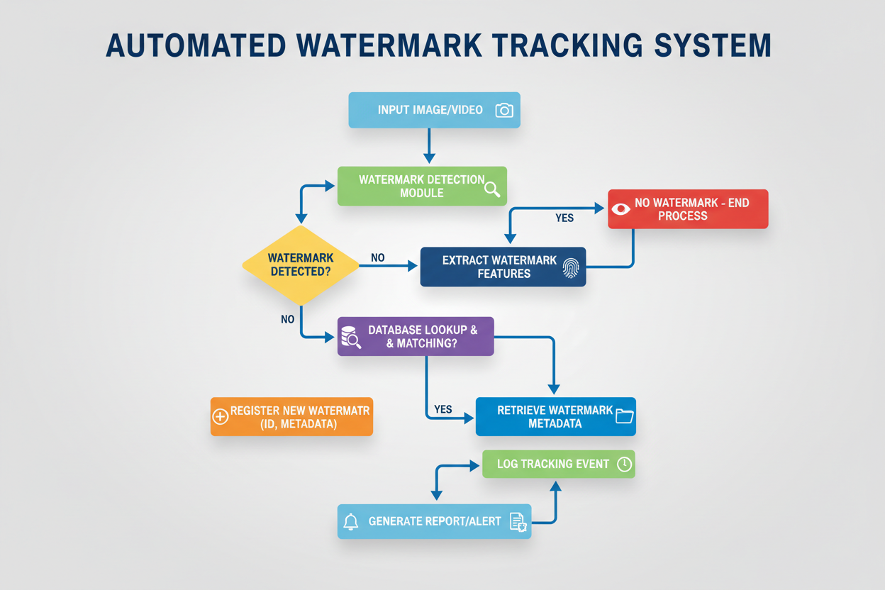 automated watermark tracking flowchart