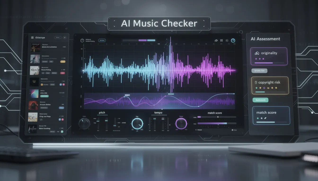 Visualization of invisible watermark embedded in synthetic audio waveform using tools like SynthID, Audio Seal, and WAKE for AI content creators monetizing music in 2026